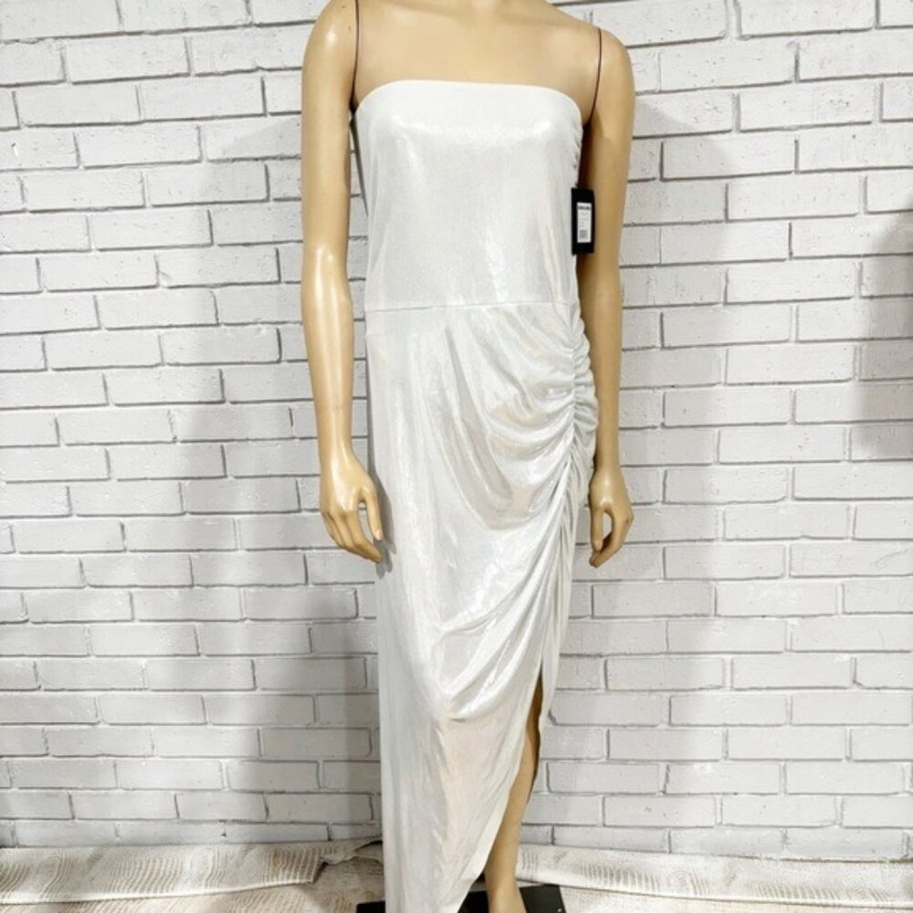 Norma Kamali Pearl Strapless Side Drape Gown‎ | Elegant Formal Dress | Size XL - Picture 2 of 8